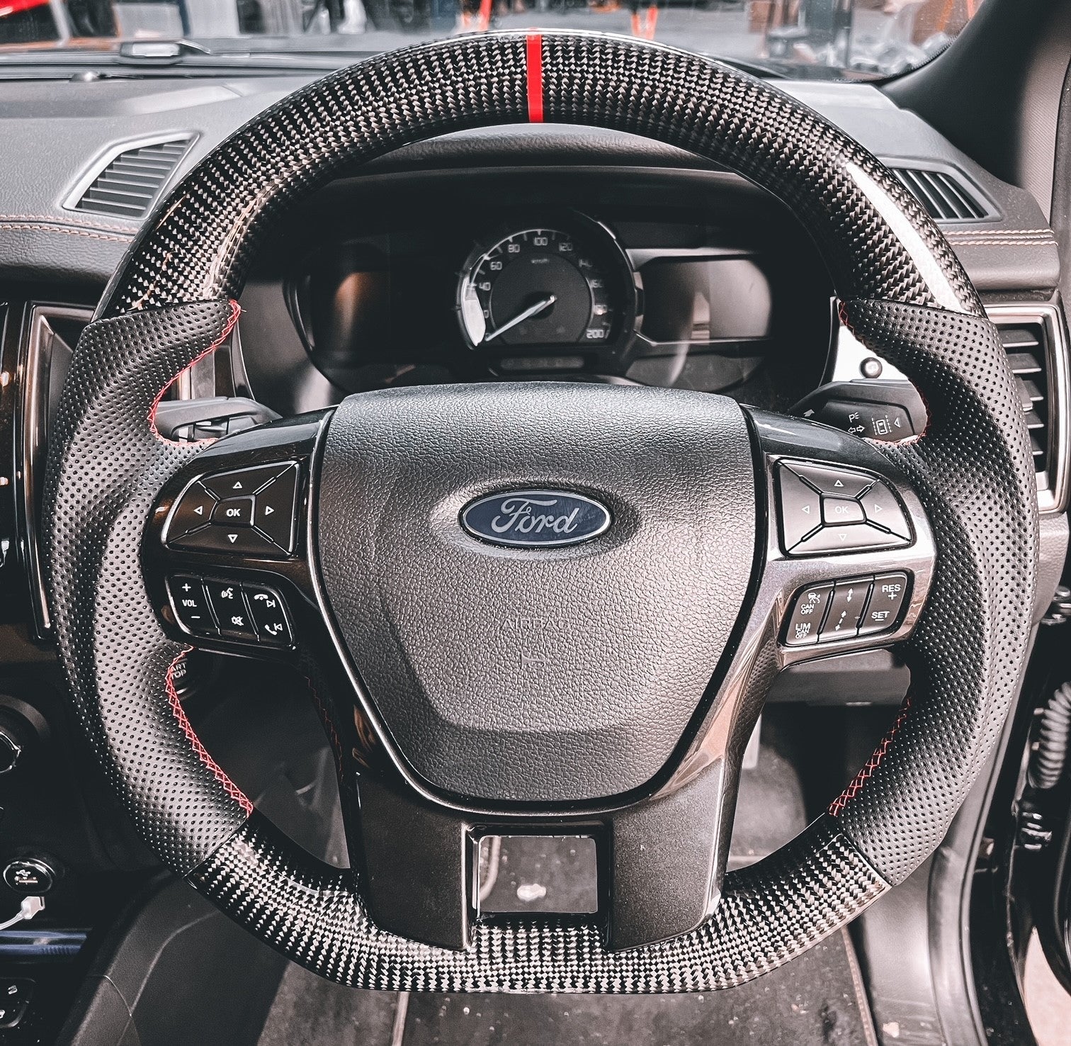 Ranger PX2 PX3 Carbon Fibre Custom Steering Wheel