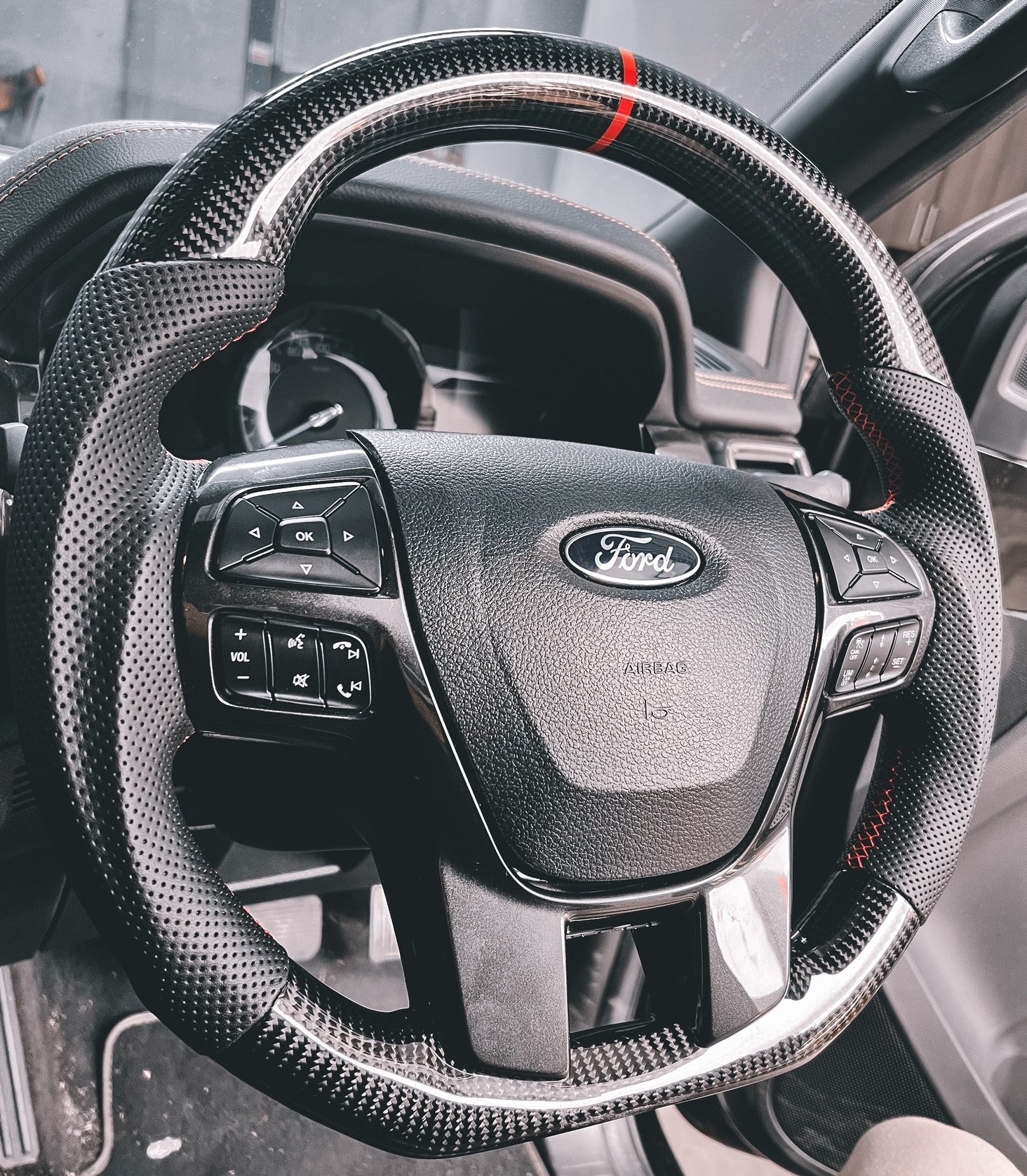 Ranger PX2 PX3 Carbon Fibre Custom Steering Wheel
