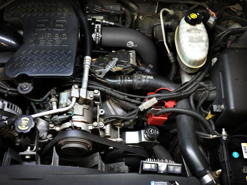 aFe 06-10 GM Diesel Trucks V8 6.6L BladeRunner Aluminum Hot & Cold Charge Pipe Kit - Black