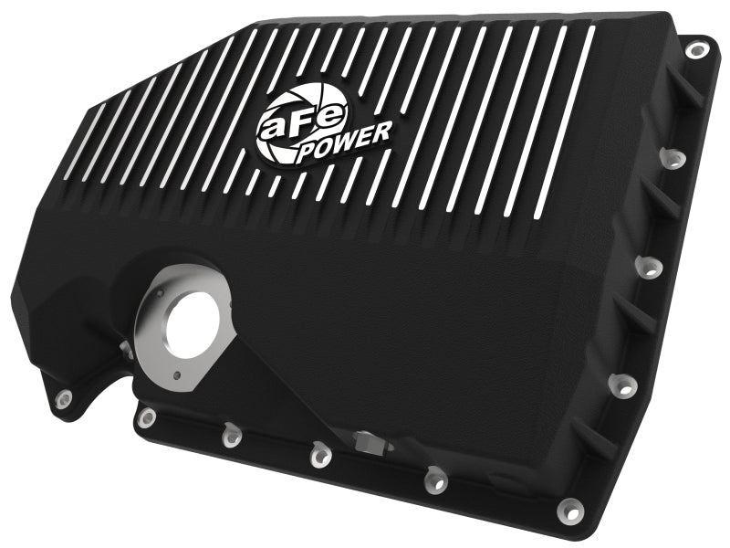 aFe 05-19 VW 1.8L/2.0L w/ Oil Sensor Engine Oil Pan Black POWER Street Series w/ Machined Fins