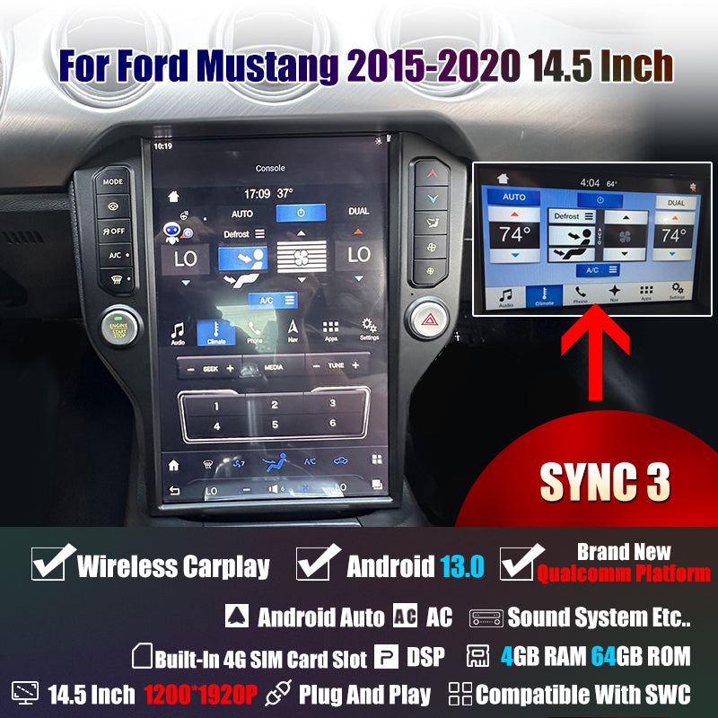 Ford Mustang 2015-23 14.5 inch Android Media Screen Unit