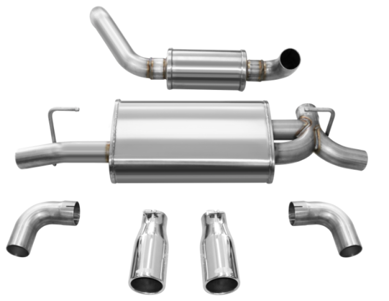 Corsa 2018-2025 Jeep Wrangler JL 2.5in Dual Rear Exit Polished Tips Touring Axle-Back Exhaust